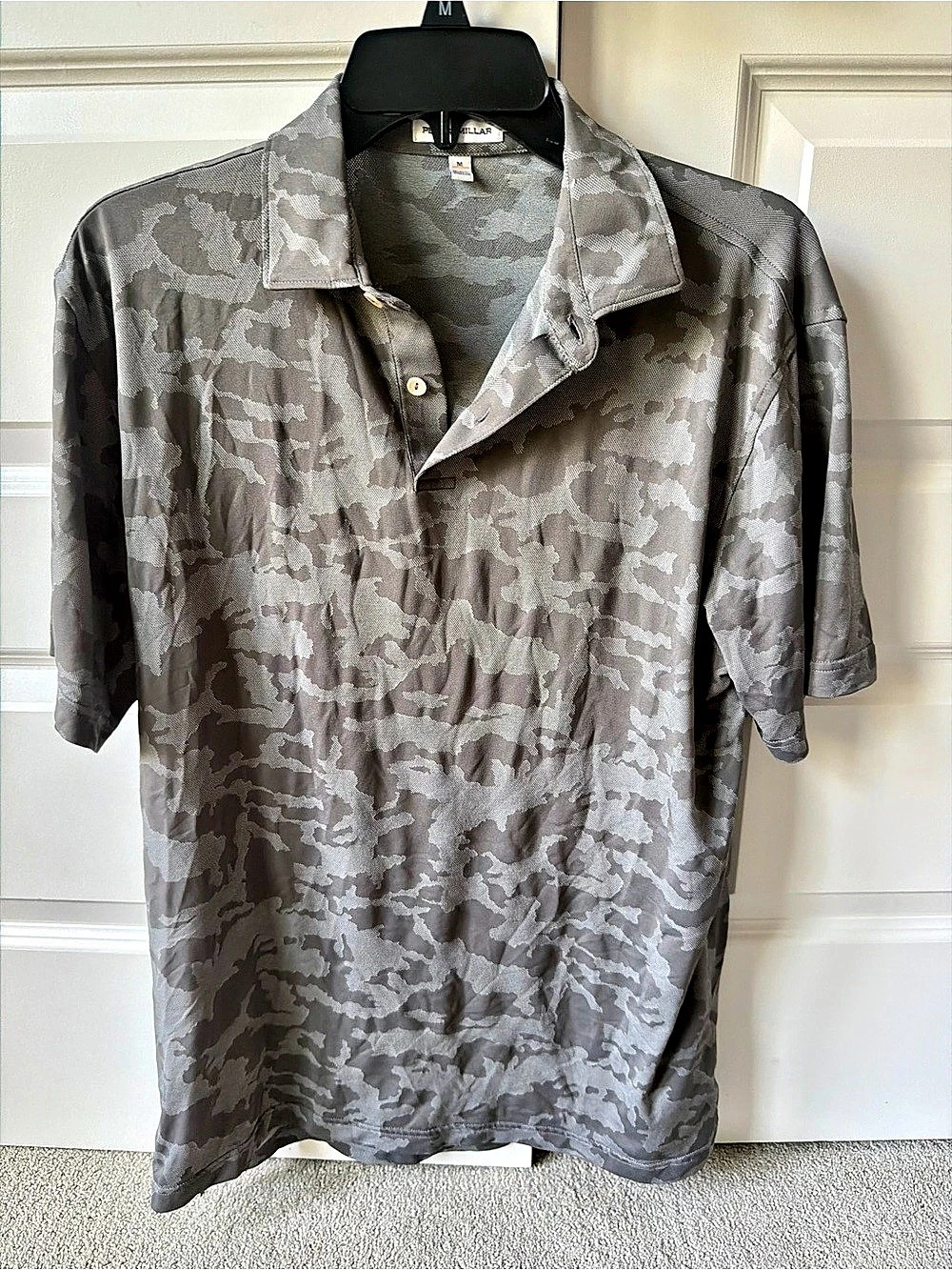Peter Millar Camo Polo Gray Medium